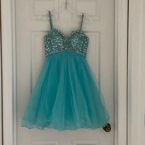 Blue Rhinestone Dress